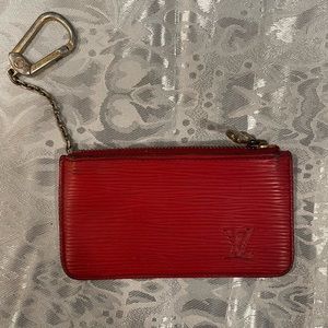 Louis Vuitton Red Epi Leather Porte Cles Key Pouch Keychain